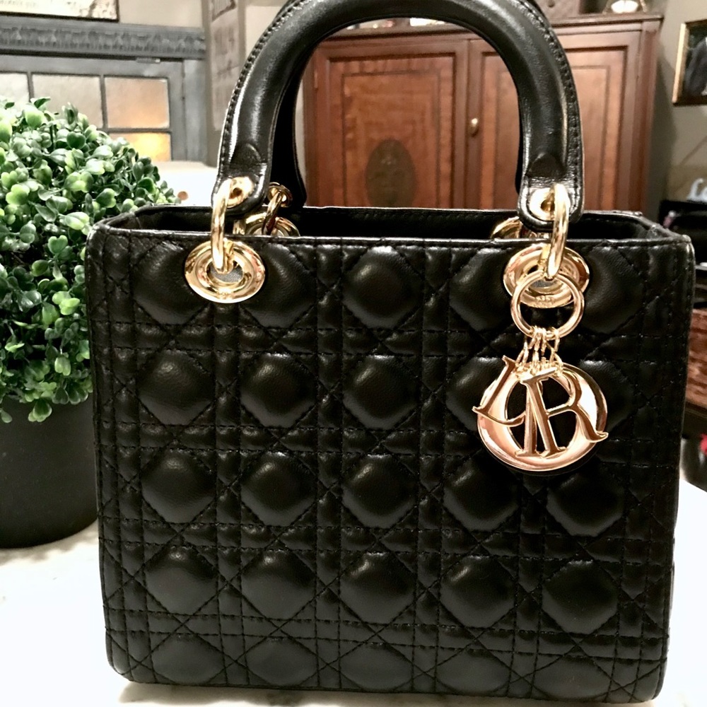 Lady Dior medium lambskin bag